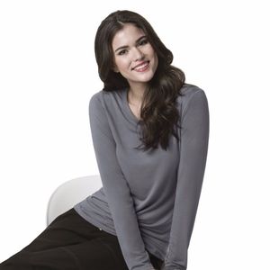 New WonderWink Pewter Ultra Soft Silky L/S Tee